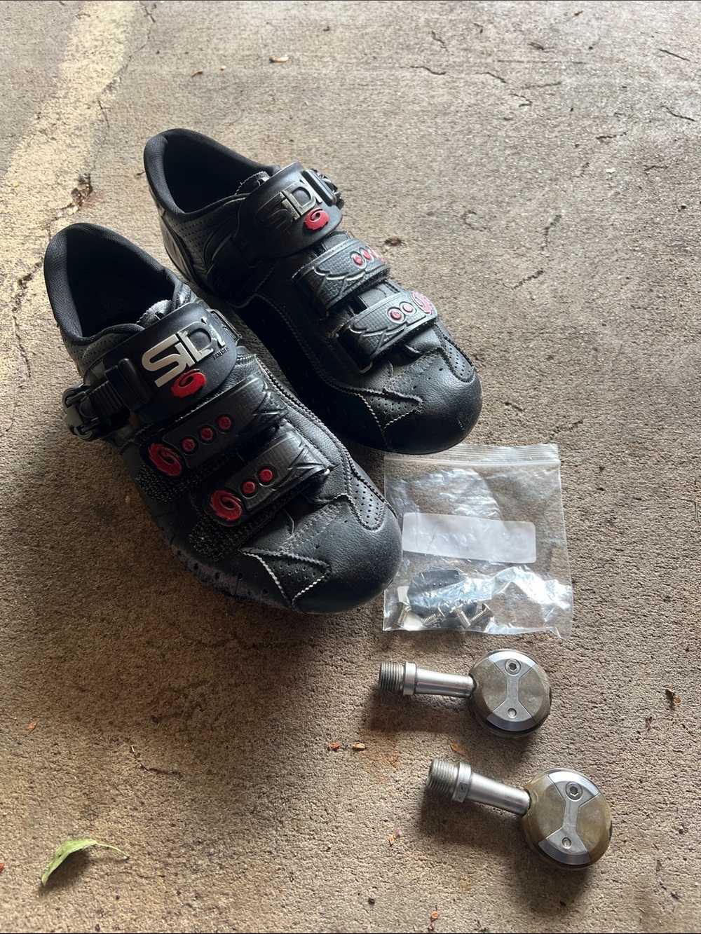 SiDi Black Cycling Shoes with Red Accents -Size 41